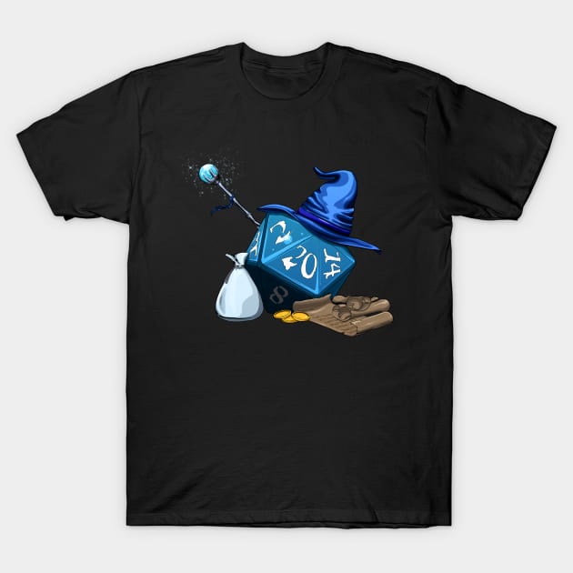 D20 Wizard T-Shirt by SimonBreeze